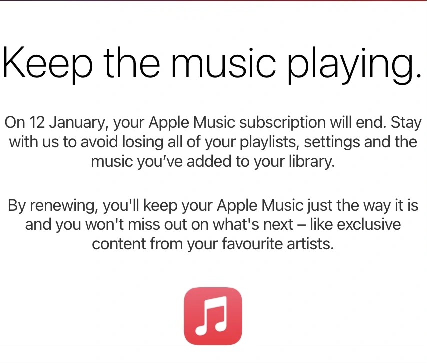Threatened to lose my music...